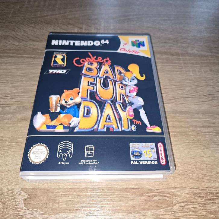 Conker's Bad Fur Day N64 Game Case (3), Games en Spelcomputers, Games | Nintendo 64, Zo goed als nieuw, Verzenden
