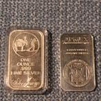 2 x 1 oz zilveren  baren ampex en silvertown, Postzegels en Munten, Zilver, Verzenden