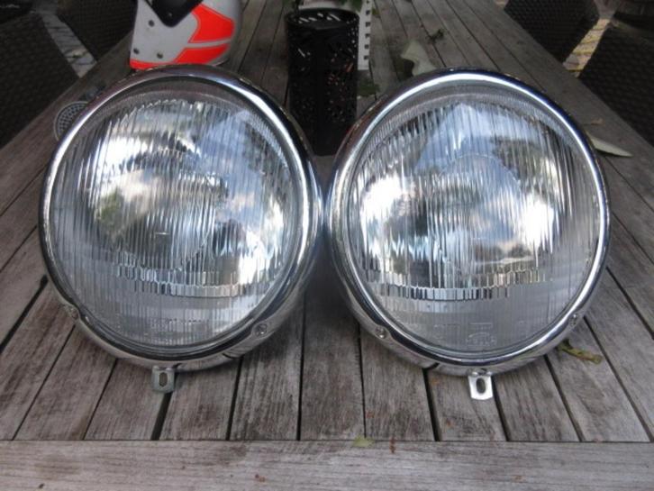 Gerestaureerde Hella koplampen Porsche 356/ VW kever ovaal, Auto-onderdelen, Verlichting, Porsche, Volkswagen, Gereviseerd, Ophalen of Verzenden