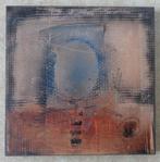 ONLEESBAAR / ABSTRACTIE / OLIEVERF DOEK / 60x60x4cm / SIG, Antiek en Kunst, Ophalen of Verzenden