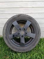 4 winterbanden Bridgestone + zwarte velgen, Ophalen, Gebruikt, Winterbanden, Velg(en)