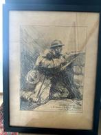 Houtskool & potlood tekening  van Alfred Bastien, Antiek en Kunst, Kunst | Schilderijen | Klassiek, Ophalen