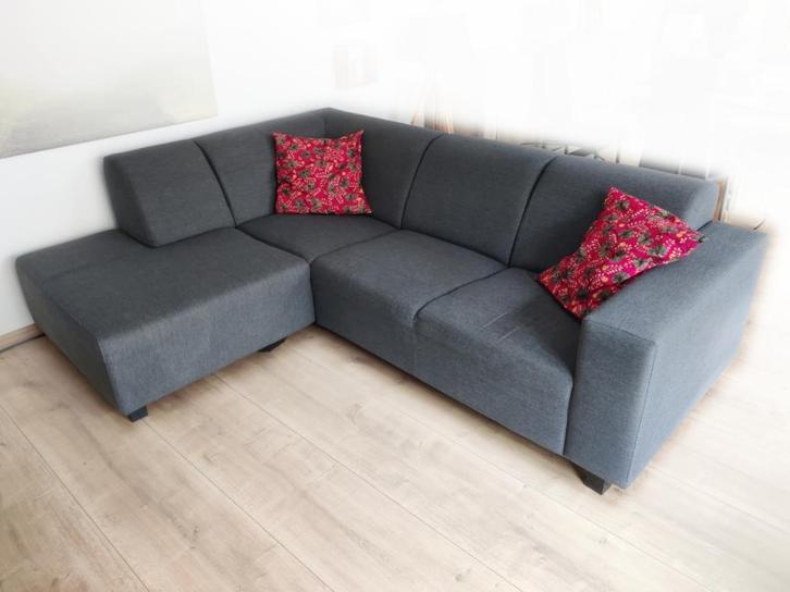 Canapé d'angle tissu gris foncé, Maison & Meubles, Canapés | Salons, Comme neuf, Banc d'angle, Quatre personnes ou plus, 250 à 300 cm