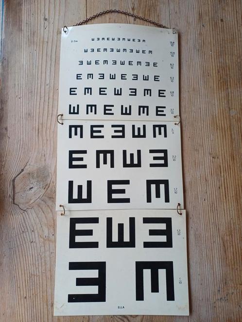 Oude E Armaignac oogkaart - gezichtsscherptekaart, Antiek en Kunst, Curiosa en Brocante, Ophalen of Verzenden
