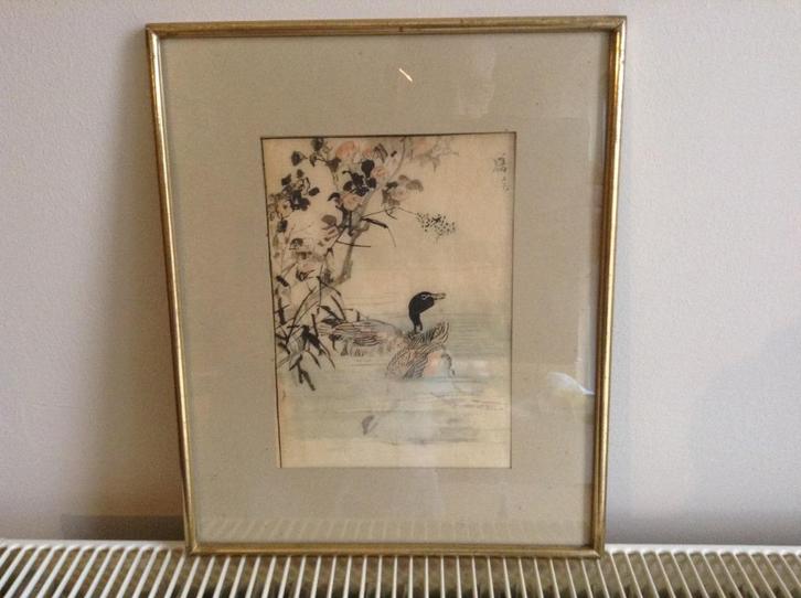 Bairei Hyakucho Gafu houtsnede vogelafdruk, Antiek en Kunst, Kunst | Schilderijen | Klassiek, Ophalen