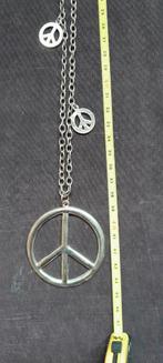 Prachtige ketting met Peace tekens, Handtassen en Accessoires, Kettingen, Ophalen of Verzenden, Zo goed als nieuw, Zilver, Overige materialen