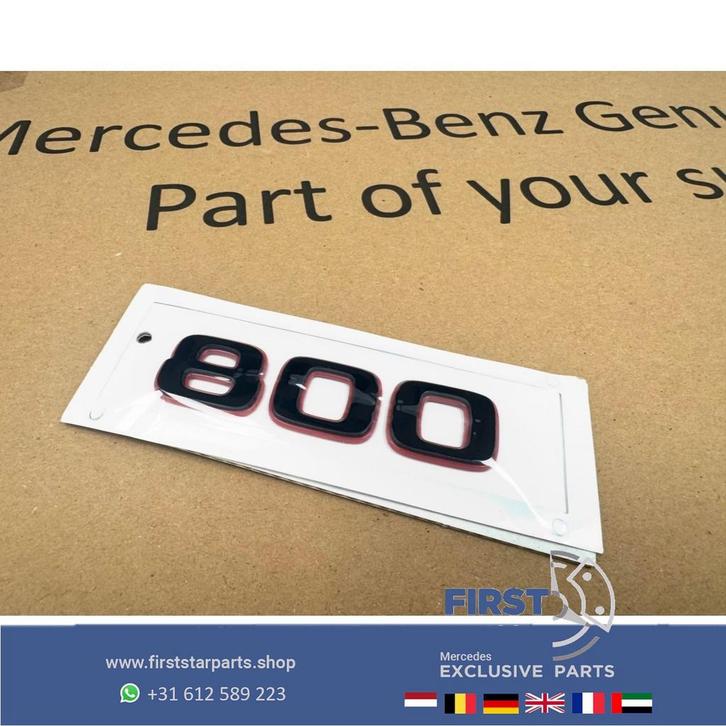 BRABUS 800 ROCKET STICKER LETTERS ZWART / ROOD LOGO ACHTERKL, Auto-onderdelen, Carrosserie, Mercedes-Benz, Achter, Gebruikt, Ophalen of Verzenden