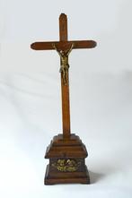 kruisbeeld in hout en koper, Antiek en Kunst, Ophalen