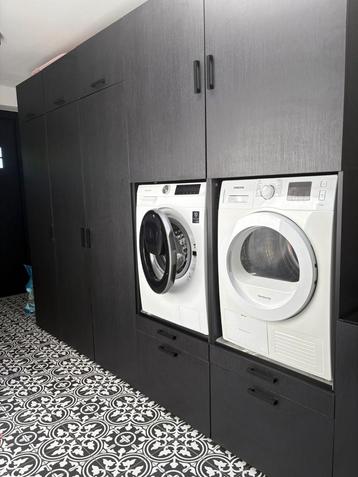 Zwarte eiken kastenwand voor wasmachine-droogkast  beschikbaar voor biedingen