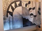 Kader, modern, zilver en zwart 120 x 80 cm, Ophalen