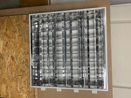 7 stuks TL armatuur 60x60 inbouw, Huis en Inrichting, Lampen | Plafondlampen, Zo goed als nieuw, Glas, Metaal, Ophalen