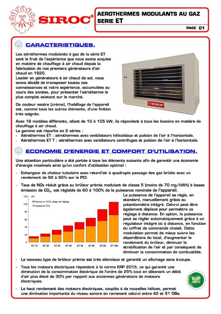Aérotherme Gaz Siroc serie ET type 65, Doe-het-zelf en Bouw, Verwarming en Radiatoren, Zo goed als nieuw, Overige typen, 800 watt of meer