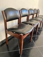 5 chaises vintage, Maison & Meubles, Chaises, Enlèvement, Scandinave, Bois, Noir