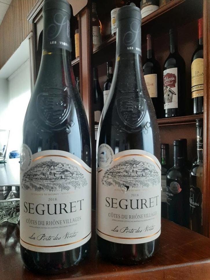2x Séguret Côtes du Rhône Villages 2018, Verzamelen, Wijnen, Zo goed als nieuw, Rode wijn, Frankrijk, Ophalen of Verzenden