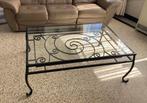 smeedijzeren salontafel B120xD80xH45cm Uniek stuk, Huis en Inrichting, Ophalen, Zo goed als nieuw, Glas