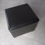 Zwarte poef 35 × 35  × 35 cm., Ophalen, Zo goed als nieuw
