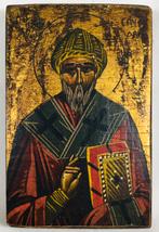 Antiek orthodox Icoon schilderij Sint Spyridon, Ophalen of Verzenden