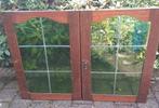 Bieden: glas in lood' deuren / ramen met paumel 65 x 46, Ophalen, Zo goed als nieuw, Glas in lood