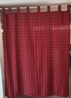 Lot de 4 tentures motif carrés rouges lavées, Enlèvement, Comme neuf