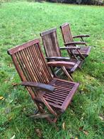 tuinstoelen  met armleuning hardhout, Tuin en Terras, Ophalen, Gebruikt, Teakhout