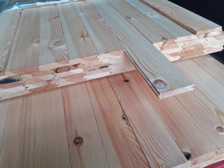 Grenen vloerdelen / dakbeschot 18x88mm - partij 38m2, Doe-het-zelf en Bouw, Vloerdelen en Plavuizen, Nieuw, Vloerdelen of -planken