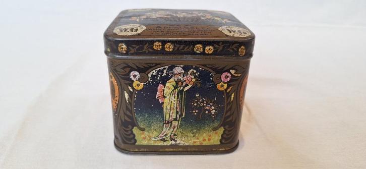 Art nouveau/vroege deco appelgelei-blik “WG” (ca. 1915–1925), Verzamelen, Blikken, Gebruikt, Overige, Ophalen of Verzenden