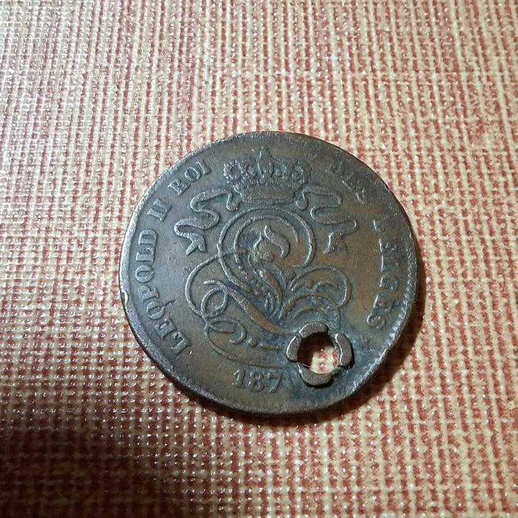 1870 Koning Leopold II munt, Postzegels en Munten, Munten | België, Setje, Ophalen of Verzenden