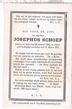 Bp. Schoep Josephus. ° Gent 1845 † Gent 1875, Enlèvement ou Envoi, Image pieuse