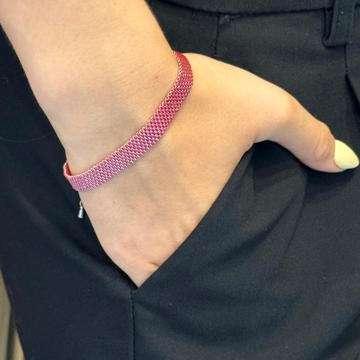 Miyuki kralenarmband, Handtassen en Accessoires, Armbanden, Nieuw, Overige materialen, Rood, Met bedels of kralen, Ophalen of Verzenden