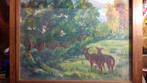 Schilderij op hout uit de jaren 50, Antiek en Kunst, Ophalen of Verzenden