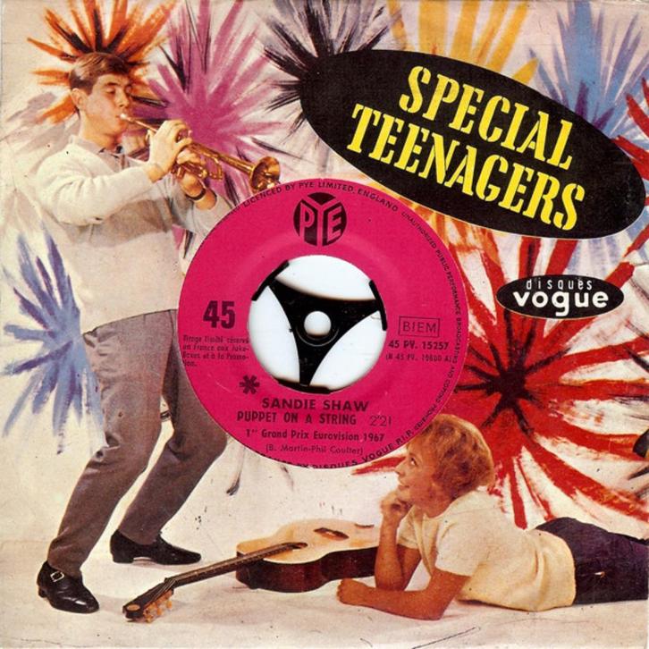 Sandie Shaw ‎– Puppet On A String "Special Teenagers" = Mint, Cd's en Dvd's, Vinyl Singles, Zo goed als nieuw, Single, Pop, 7 inch