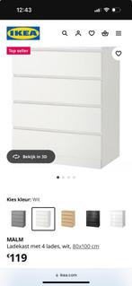 Ikea Malm kast wit - 4 lades, Ophalen, Zo goed als nieuw
