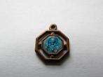 M41 * Antiek Blauw Scapulier- Medaille * Jezus en Maria, Ophalen of Verzenden