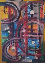 Abstract werk in acryl op plaat.redelijk groot., Ophalen of Verzenden