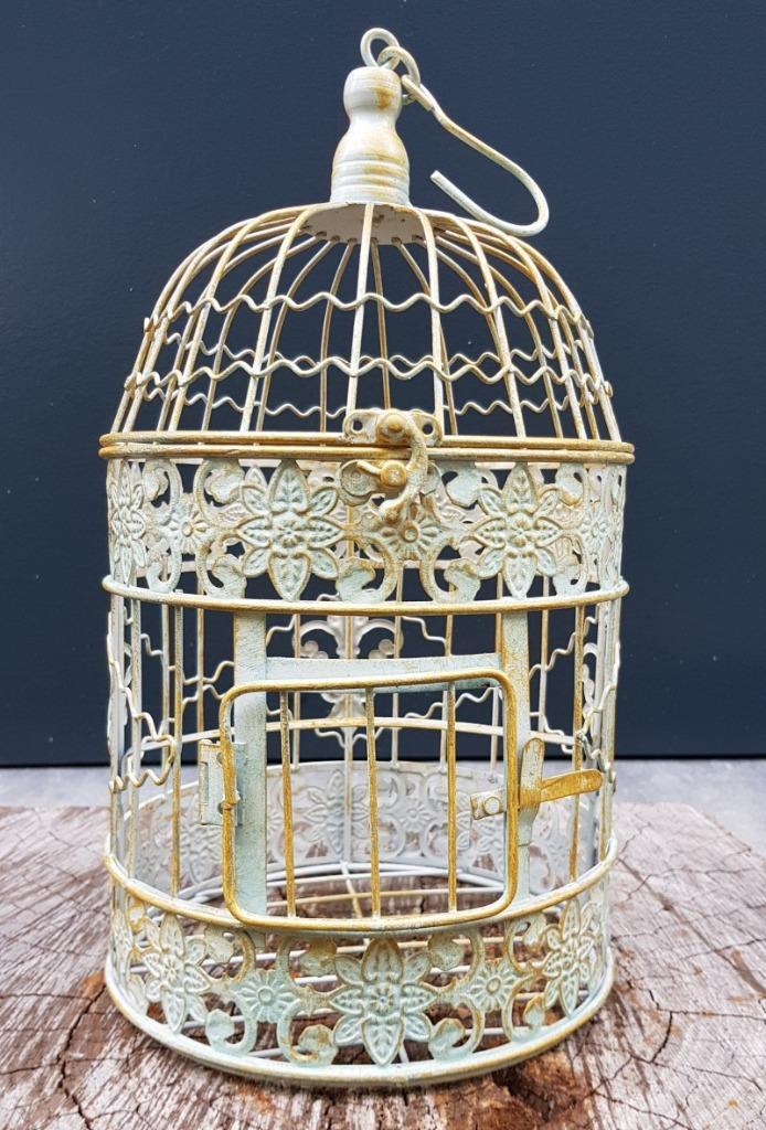 Ronde vogelkooien gemaakt van smeedijzer in 2 maten, Antiek en Kunst, Curiosa en Brocante, Ophalen of Verzenden