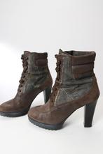 donker khaki platteau schoenen HOGAN 38 1/2, Kleding | Dames, Lage of Enkellaarzen, Ophalen of Verzenden, Hogan, Gedragen