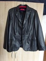 ZWARTE LEREN BLAZER, Kleding | Dames, Ophalen, Zwart, Maat 42/44 (L), Zo goed als nieuw