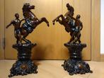 decoratieve set van 2  paardenmenners op sokkel, Antiek en Kunst, Antiek | Tin, Ophalen