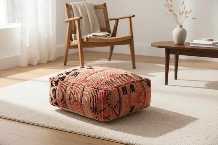 Pouf berbère/marocain vintage, Maison & Meubles, Canapés | Repose-pieds & Poufs, Comme neuf, Enlèvement ou Envoi