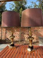 2 Boulanger Reed - Lampes en métal doré avec feuilles d'anan, Antiquités & Art, Enlèvement
