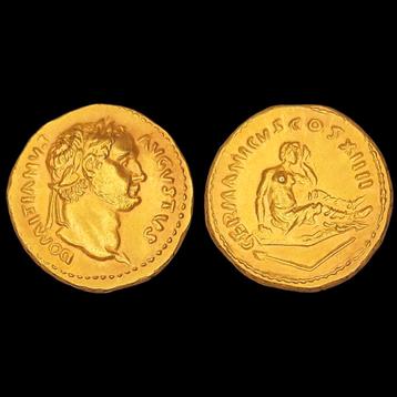 keizer Domitian gouden aureus disponible aux enchères