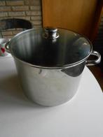 kookpot 12 liter inductie geschikt Ø28 H20 glazen deksel, Huis en Inrichting, Keuken | Potten en Pannen, Inox, Gebruikt, Inductieplaat