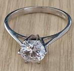 Solitaire grande taille en argent et diamant, Comme neuf, Argent, Avec cristal, Femme