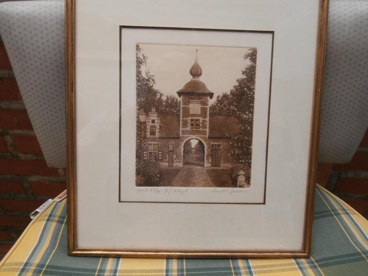 ets-hof veltwijck, Antiek en Kunst, Kunst | Etsen en Gravures, Ophalen of Verzenden
