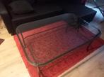 table de salon, Huis en Inrichting, Tafels | Salontafels, Ophalen, Gebruikt, 100 tot 150 cm, En verre et en métal noir