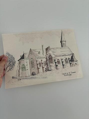 Tekening Church of St. Domaas Zeebrugge beschikbaar voor biedingen