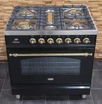 🔥Luxe Fornuis Boretti 80 cm hoogglans zwart messing GASOVEN, Elektronische apparatuur, Fornuizen, 60 cm of meer, Ophalen of Verzenden