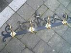 SMEEDWERKEN HANGKAPSTOK MET KOPEREN HAKEN, Antiek en Kunst, Ophalen of Verzenden