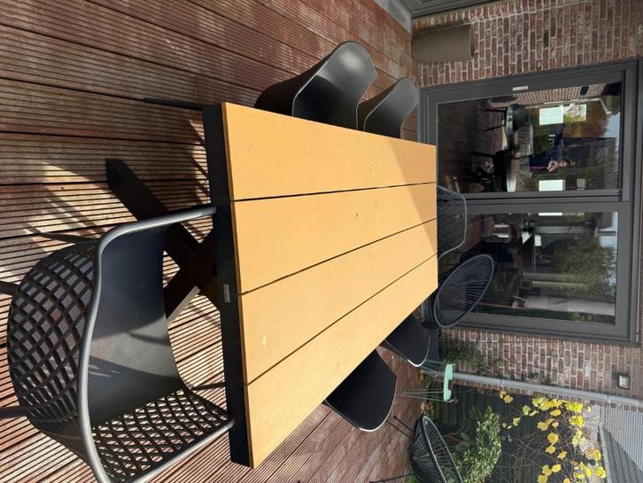 Table d’extérieur avec 6 chaises, Jardin & Terrasse, Tables de jardin, Utilisé, Rectangulaire, Aluminium, Enlèvement