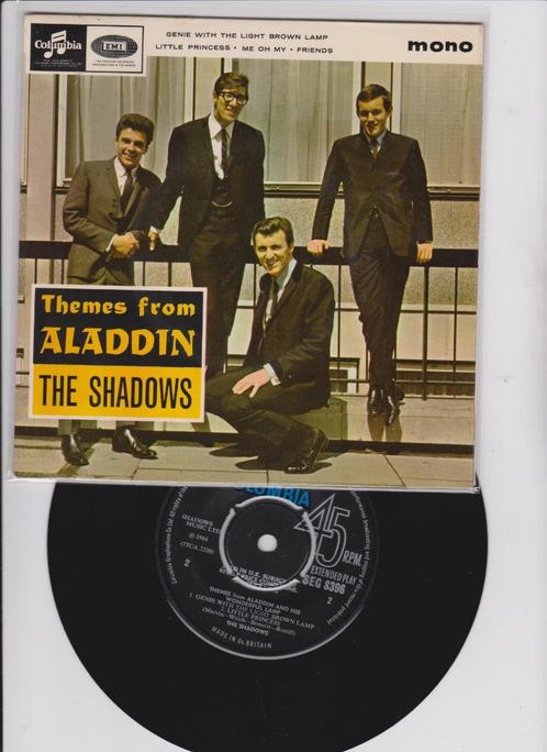 EP- The Shadows – Themes From Aladdin And His Wonderful Lamp, CD & DVD, Vinyles Singles, Comme neuf, EP, Pop, 7 pouces, Enlèvement ou Envoi